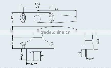 Zinc alloy luxury handle DTA04B