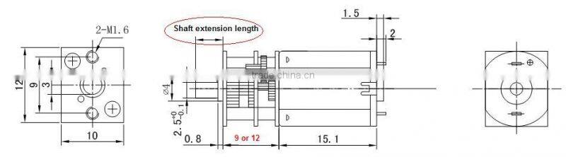High quality 12v dc motor with gear reduction for electric lock 12mm dc gear motor