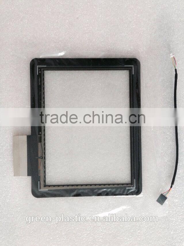 custom smaller demension 2.8"5",7",10.1" capacitive touch panel with printing white logo and some LED apertures