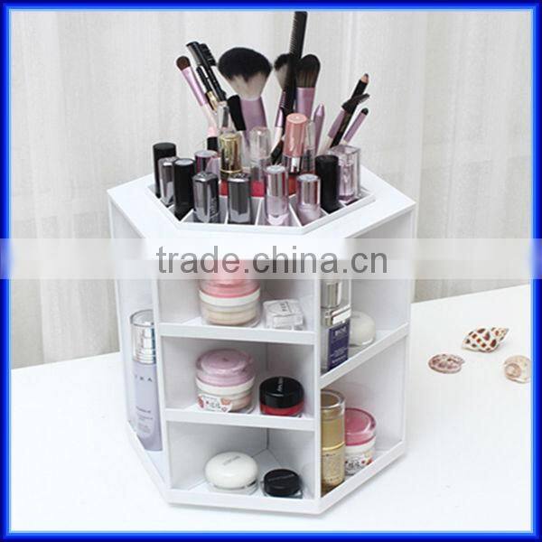 Beautiful lady rotatable pink counter clear acrylic make up organizer with dividers, custom lipstick holder make up organizer