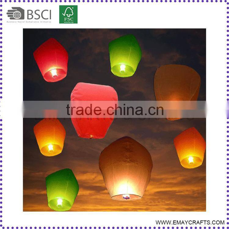 Colourful Fire Resistant Flying Wishing Paper Lanterns For Wedding