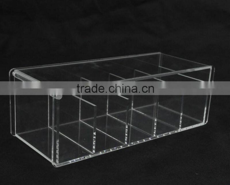 5 Divided Clear Acrylic Cosmetic Storage box, Acrylic Makeup Storage Display Boxes Cosmetic Makeup organizer with Lid