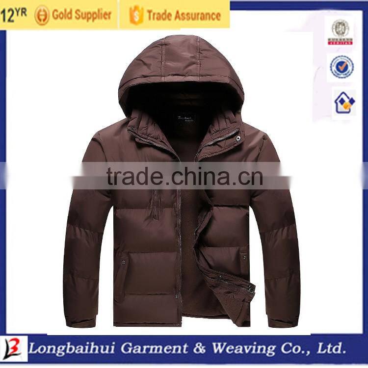 Men thick 50D plus size winter bomber hoody fashion jacket stock for European Market