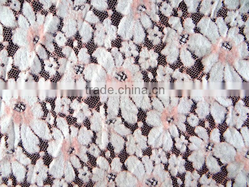Printed Peached fabric Storage New style modern lace for wedding dress are selling Nylon Spandex Cotton lace fabric