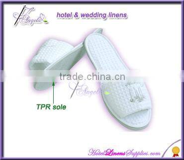 disposable Sheraton hotel white terry slippers, 5-star hotel white terry slippers used in luxury hotels
