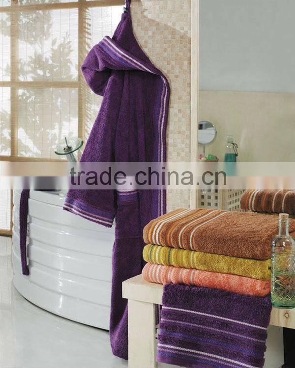 100% cotton solid color bath towel&bathrobe