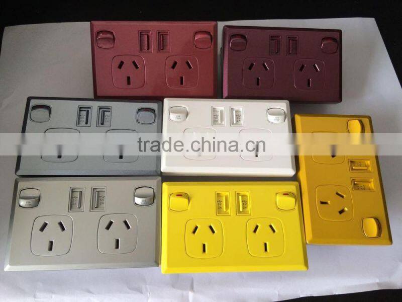 Nadway's colorful products wall switch with 2 USB 2100mA