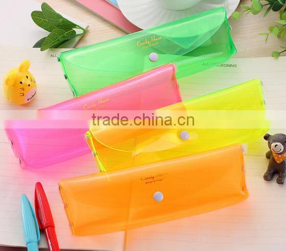 Candy colors TPU transparent pencil case with high quality
