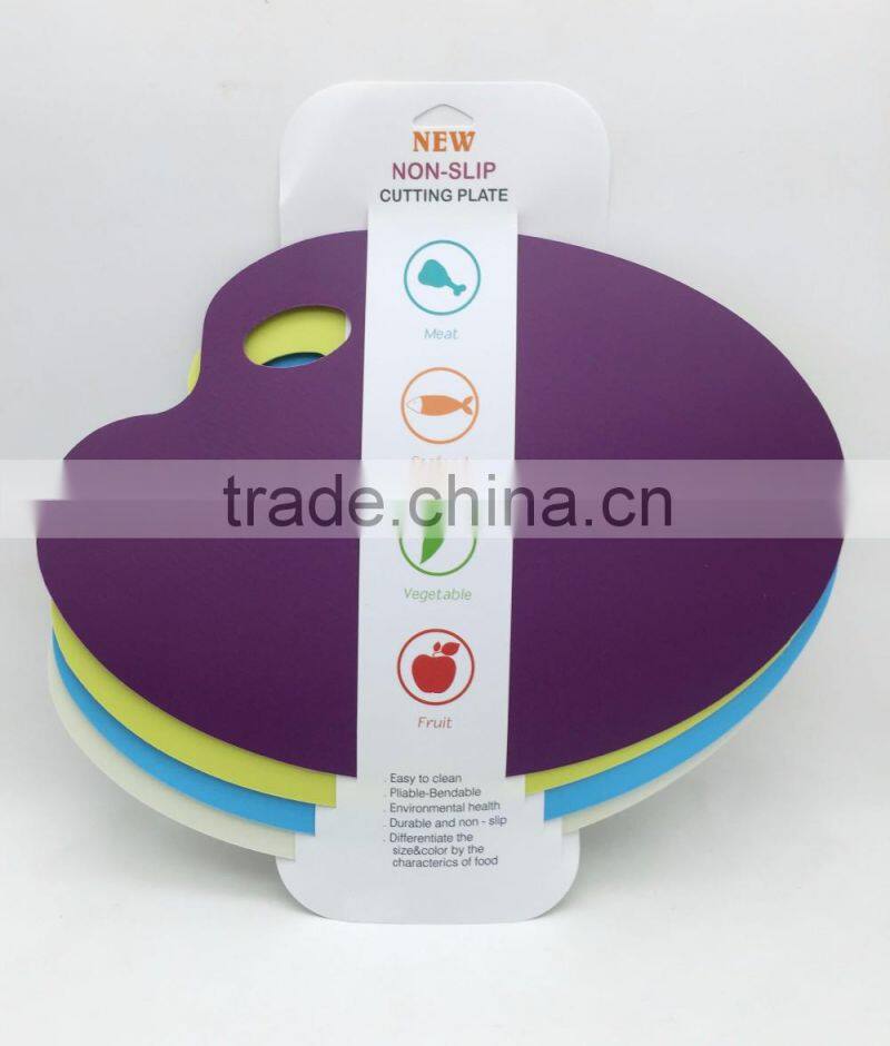 4pcs Non-slip cutting mats Flexible cutting plate set colorful index cutting board