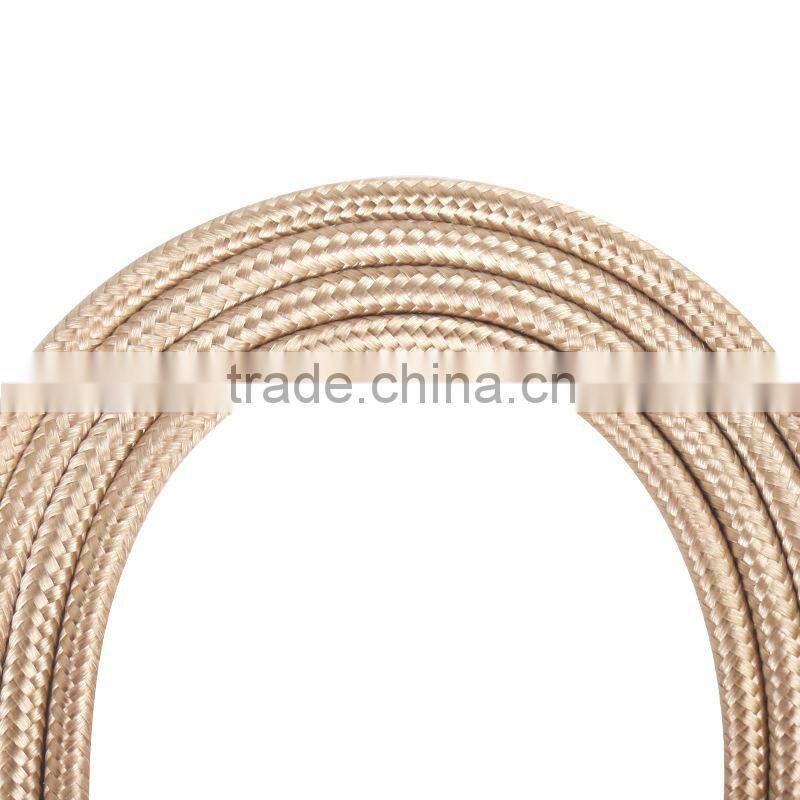 Hot sale product silver and gold color rope USB data cable with led lighting