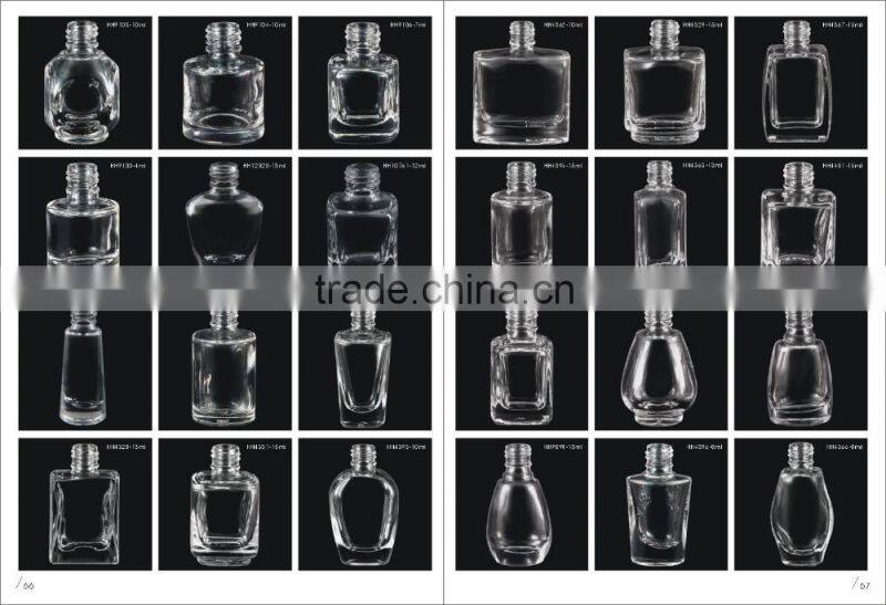 Glass nail polish glass bottles with caps and brushes