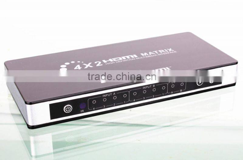 hdmi matrix 4 input 2 output with optical rca audio