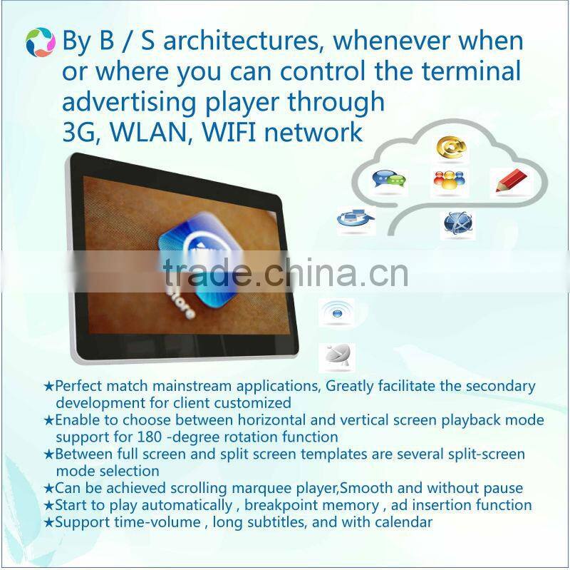 19 inch SH1903AD Network Android System HD wall mounted advertising display player android tablet