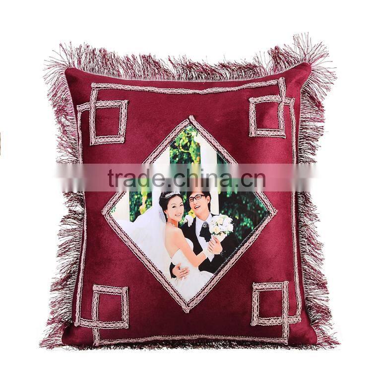 Wine color sublimation pillow case ,square shape