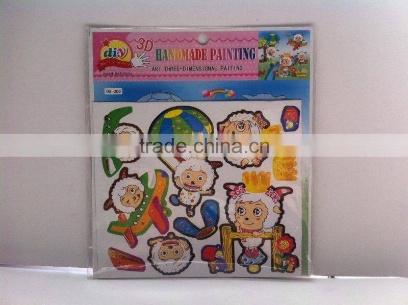 Beautiful flowers shaped 3d handmade sticker