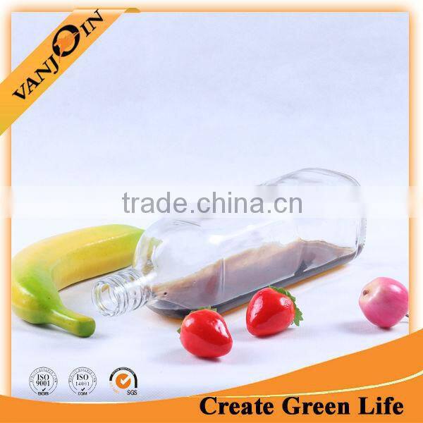 700ml large clear square shaped glass wine bottle