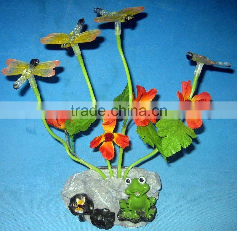 Polyresin Flower Solar Light For Garden Decoration Craft
