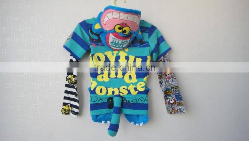 The boy's fashion hooded splicing unlined upper garment apply to the UK market