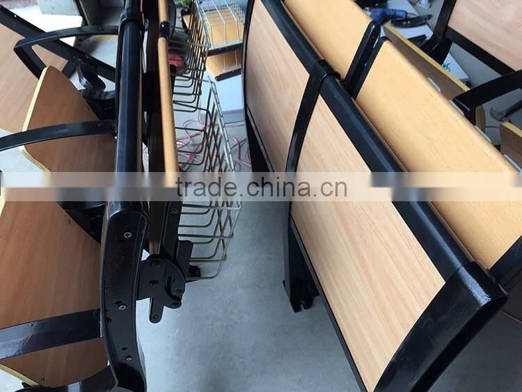 Cheap Attached Folding College School Student Desk and Chair HXFD002