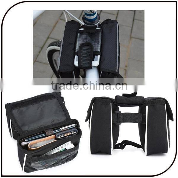 Mountain bike necessary accessories waterproof durable bicycle bag with phone holder