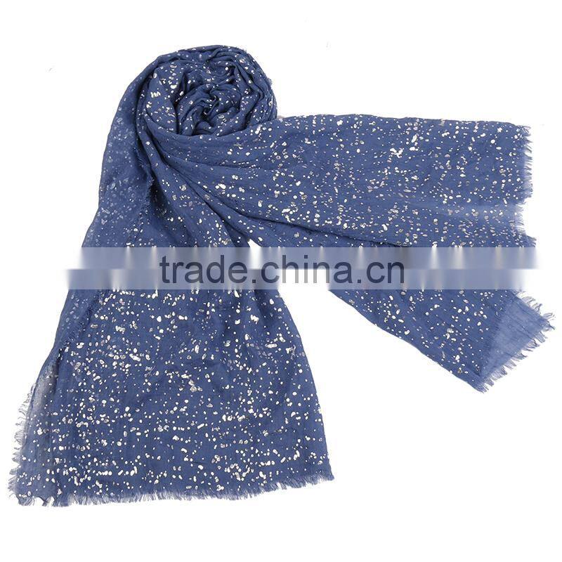 2015 Fashinable Plain silver spot TR Hot Sale Whole Sale TR fabric Scarf