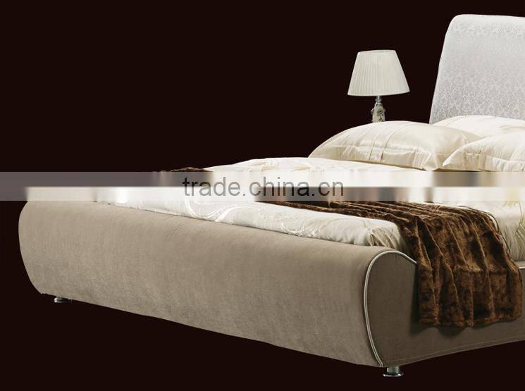 Latest Design Modern Bedroom Furniture Fabric Wooden Bed B800134