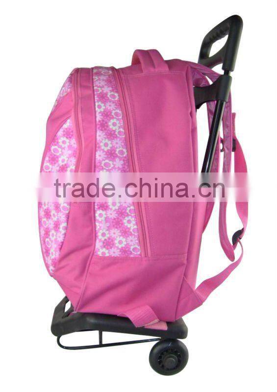 2015 Lovely girls movelable school trolley bag