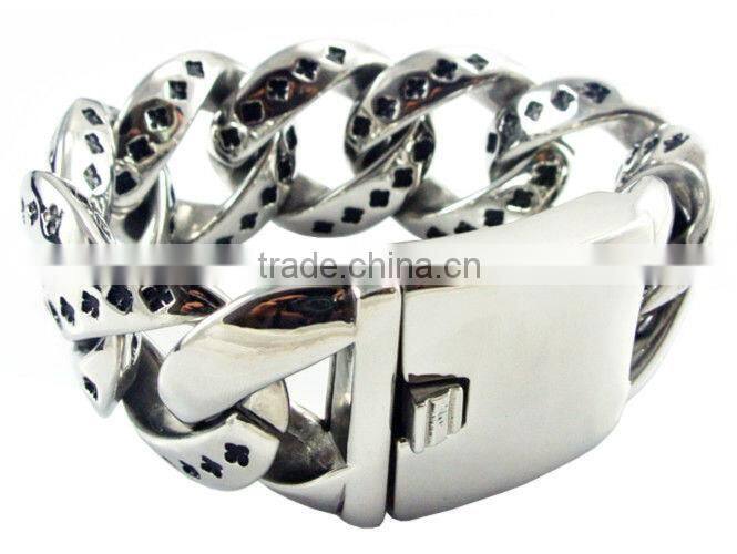 AB137 super big heavy stainless steel magnetic bracelet poker bracelets