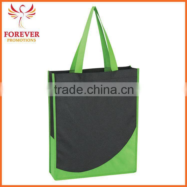 Promotional Non-woven Tote Shopper Bag With Accent Trim and Handles