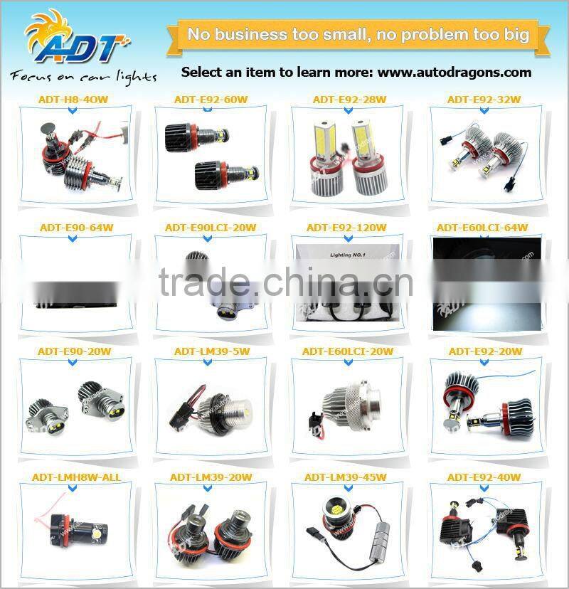 Super white V shape H8 led marker angel eye work for BMW E92