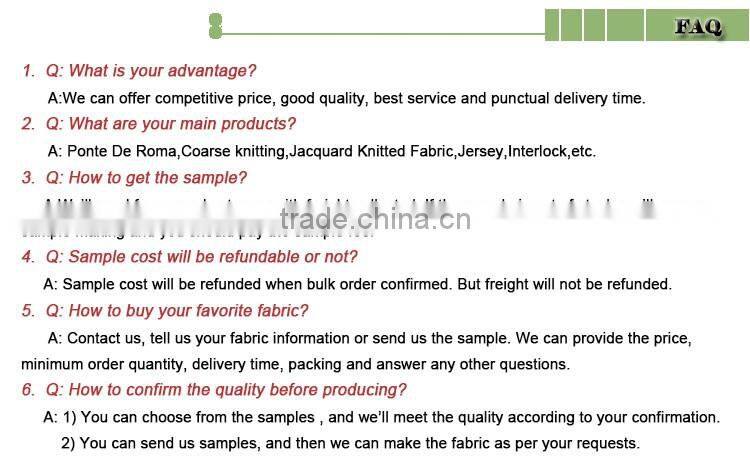 Soft hand feeling jacquard knit TR 65 rayon 35 polyester fabric