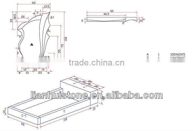 black granite angel tombstone