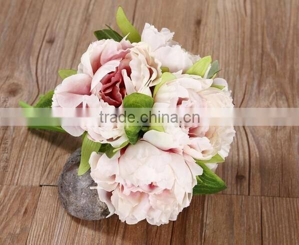 High Quality silk flower Artificial Peony Flowers Fake Leaf Wedding Home Party Decoration Bouquet