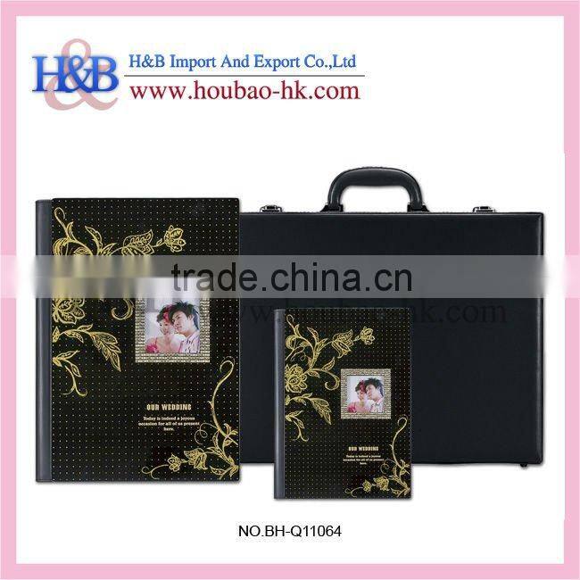 H&B 8*12 luxury black painting traditional photo album/big photo albums