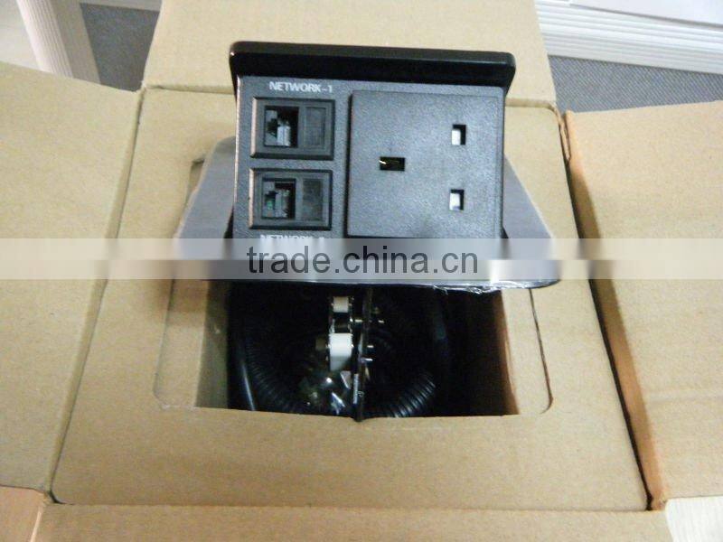 multimedia UK tabletop socket with RJ45
