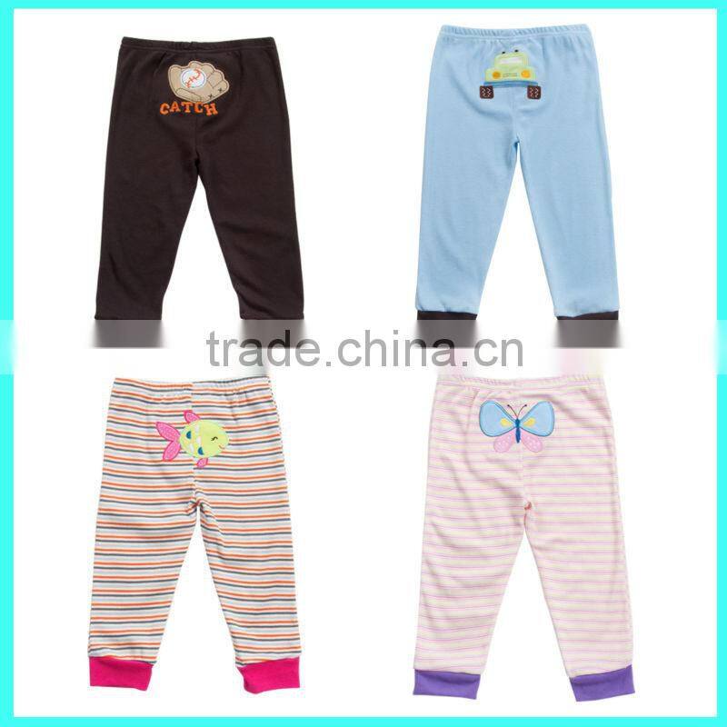 Best selling cotton cute embroirdery children kids baby pants