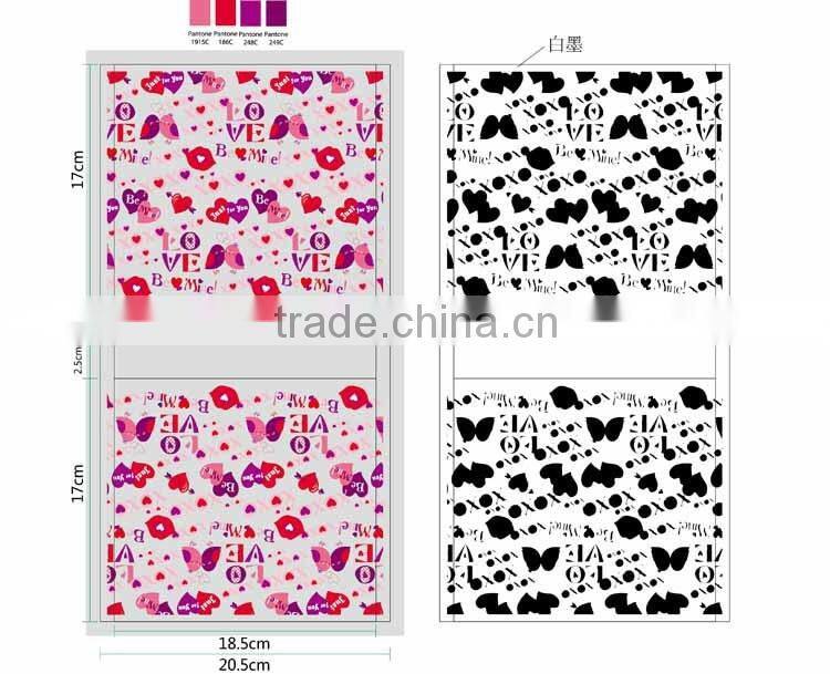 Valentine zip seal bag with hook