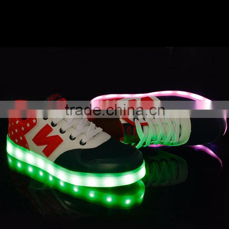 Wholesale USB charger changeable colors light up running sports casual shoes for adults JK-012