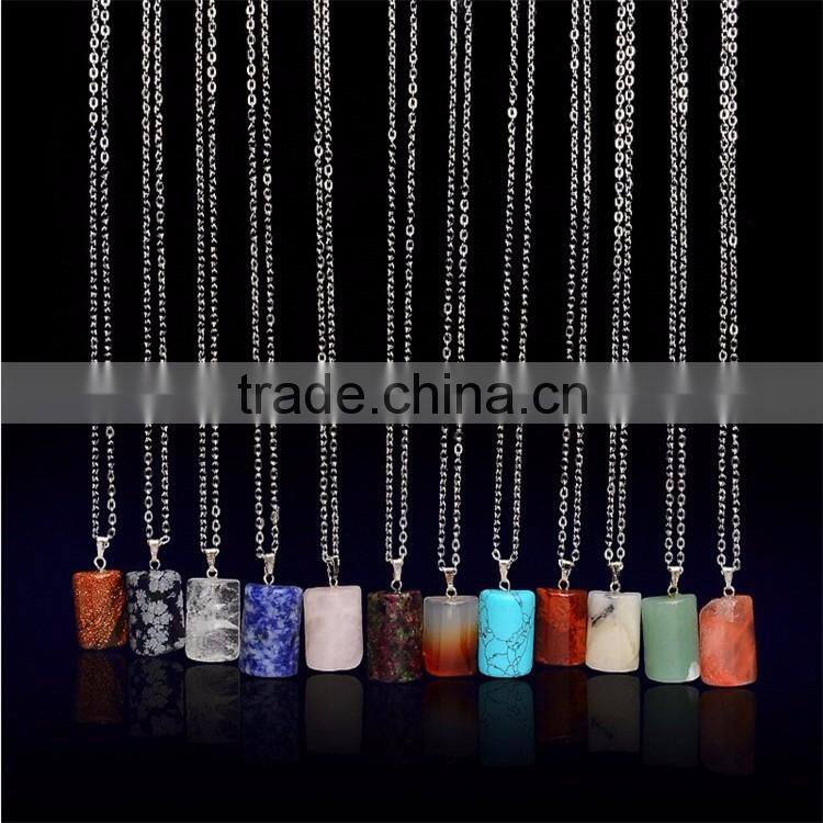 2016 New design fashion gemstone necklace pendant necklace gemstone jewelry