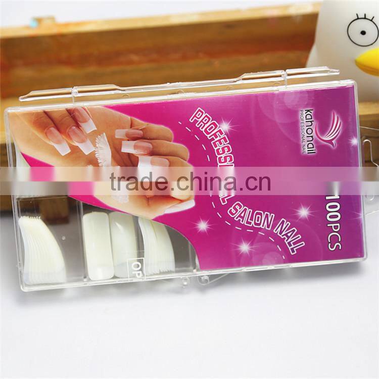 Artificial Fingernails Curved Form Nail Tips / Nail Art Tips with 10 different sizes
