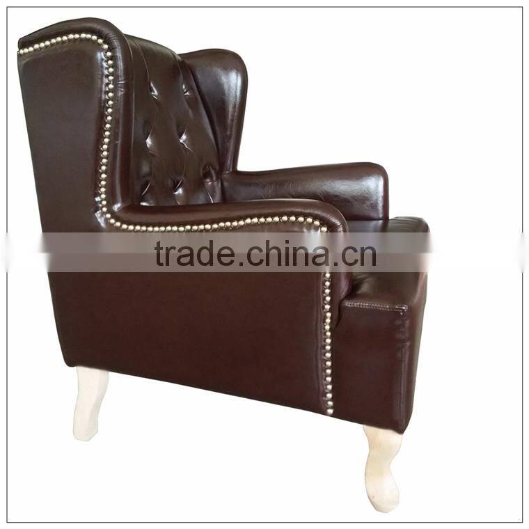 TDSF-05 QVB JIANDE TONGDA LIVINGROOM BIRCH WOOD FOOT PU LEATHER SOFA COFFEE SHOP SOFA LEISURE SOFA LIVING ROOME SOFA