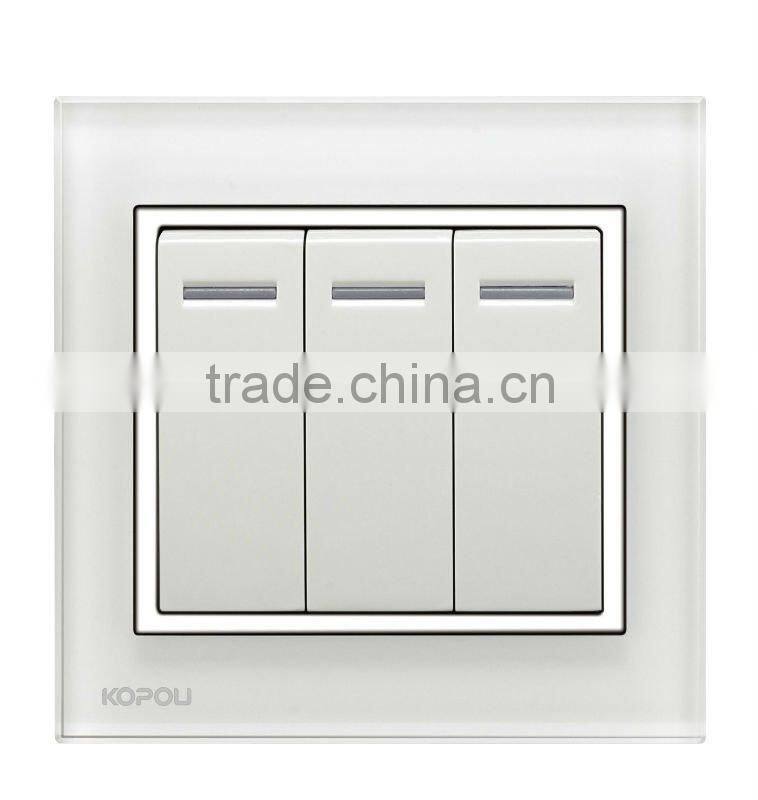 ivory high-grade square glass switch panel