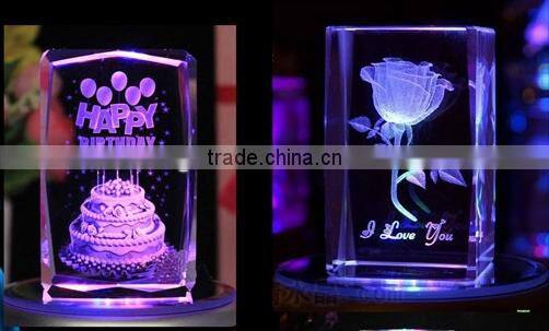 2014 Hot sale DW-4KB laser 3d crystal cube engraving and cutting machine