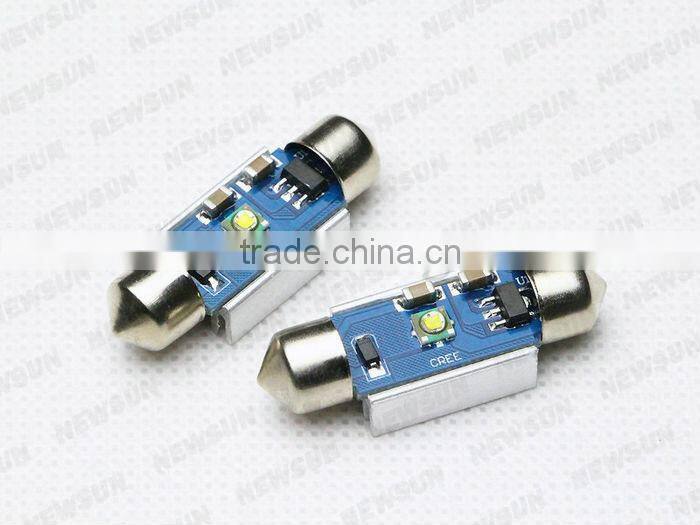 High quality warranty c ree car reading light interior lamps license light 36mm festoon dome light with built-in canbus resistor