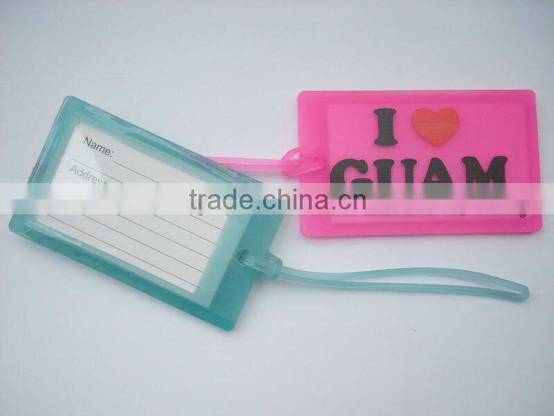 Guangzhou manufacturer soft pvc baggage tag / personalized luggage tag / promotional plastic baggage tags