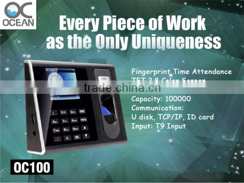 OC100 TCP IP U-disk Optional RFID Function Fingerprint Time Attendance Access Control With High Qualtiy
