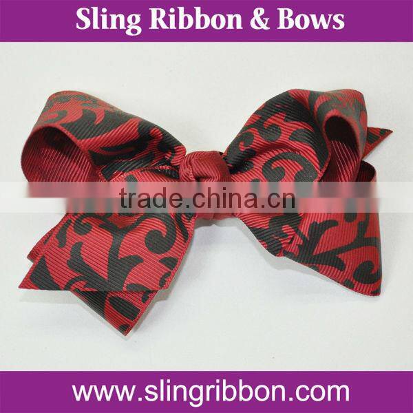 Flower Floral Print Grosgrain Ribbon Hair Tie Hair Clip