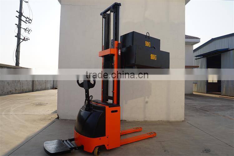 new 5200MM environmental battery power operated electric pallet stacker trucks