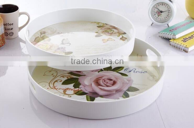 with hander bottle/fruit/coffee tray