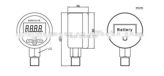 Battery supply digital pressure gauge